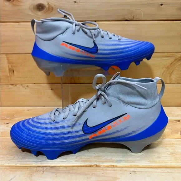 Nike Air Zoom Vapor Pro 1 Men Size 10.5 Football Cleats Grey Racer Blue Orange - Picture 2 of 7